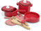 Melissa & Doug Wooden Toy Kitchen Accessory Set Pretend Play Play Food 3+ Gift for Boy or Girl, Red/Pink, 31 x 31 x 13 cm