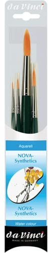 Da Vinci - hochwertiges Aquarell-Pinsel-4er Set „NOVA-Synthetik“ - Serie 4219