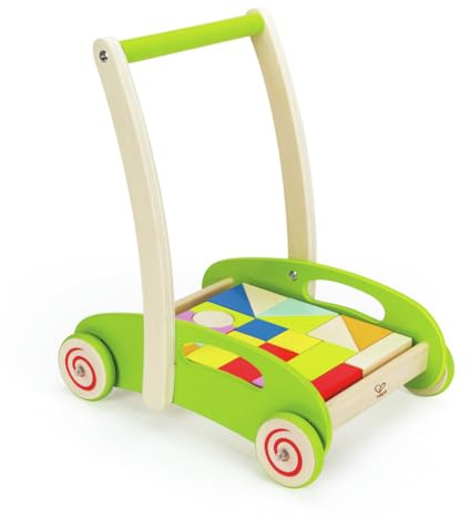 Hape E0371 Block and Roll - Wooden Block Activity Push Along Toy