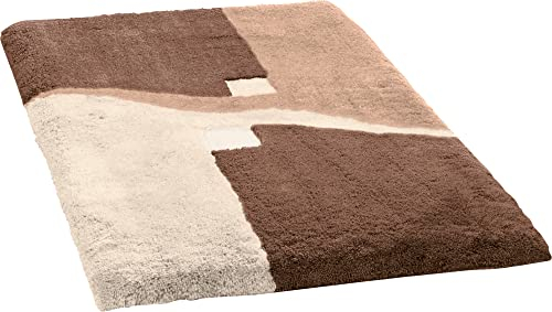Erwin Müller Badematte Athen, Badteppich, Badvorleger rutschhemmend braun Größe 50x80 cm - kuscheliger Hochflor, für Fußbodenheizung geeignet (weitere Größen)