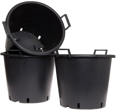 YouGarden 3 x Heavy Duty 30L Plant Pots (Pack of 3) 40cm Diameter - Plastic Planters for Outdoor Plants - Large 15.7' Flower Pots for Gardens - Perfect for Flowers, Vegetables & General Use