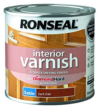 Ronseal RSLIVSDO250 250ml Quick Dry Satin Interior Varnish - Dark Oak