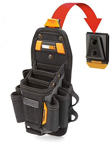 ToughBuilt - Technician 10 Pockets (Medium) Bag - 14 Pockets and Loop, 3 Adjustable Holsters, 6 Snug Fit Screwdrivers, Accessories, Secure Multi Tool Holder - (TB-CT-36-M10)