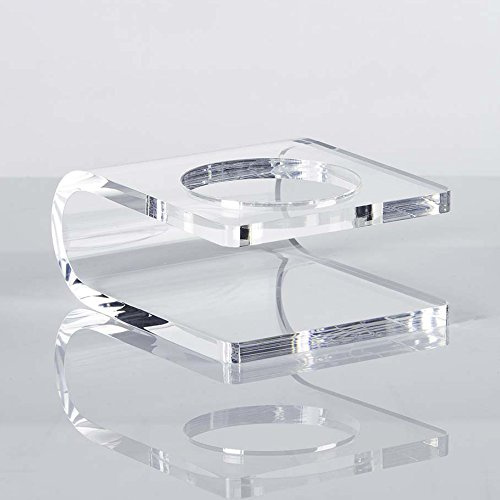 CAYB Design Ballhalter aus hochwertigem Acrylglas für Fußball, Basketball, Volleyball, Handball | Ständer Fixierung Presenter Halterung Podest Sockel (durchsichtiger Kunststoff Sport Geschenk)