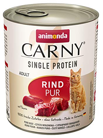 animonda Carny Katzen Nassfutter Single Protein Rind Pur (6 x 800g), Katzenfutter nass mit nur einer Proteinquelle, Futter für ausgewachsene Katzen mit Rindfleisch