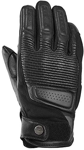 SPIDI, Clubber - Guantes de Moto para Hombre, Color Negro, Guantes de Piel de Cabra de Estilo Vintage y Retro, Ideales para Custom Café Racer Scrambler, certificados EN 13594:2015
