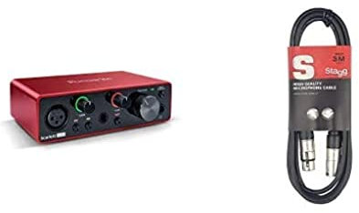 Focusrite Scarlett Solo 3rd Gen Audio Interface & Stagg 3 m Câble Microphone XLR - XLR de Haute Qualité - Noir