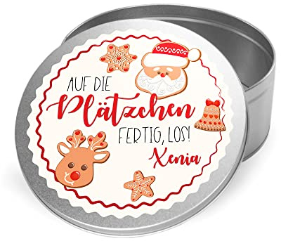 GRAZDesign Keksdose personalisiert mit Namen Nikolaus Plätzchendose Weihnachten Gebäckdose | Dose für Weihnachtsplätzchen Geschenk für Kinder
