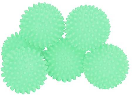 Laundry Dryer Balls, 6Pcs Reusable Silicone Soft Washing Balls, Dryer Balls Laundry Anti Static, Fabric Softener Alternative for Quick Drying, Reduce Drying Time and Save on Energy (Green)