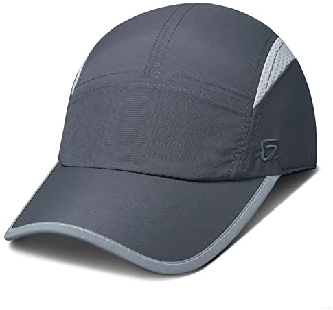 GADIEMKENSD Ostrukturerade damhattar reflekterande brätte UPF 50+ utomhuskepsar för kvinnor, Kvinnor, mörkgrå, L/XL