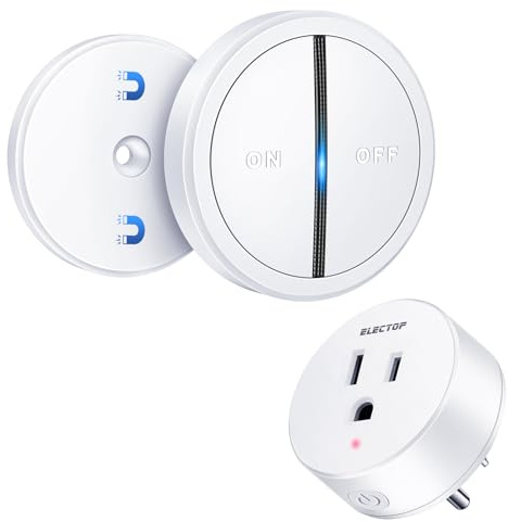 Garbage Disposal Wireless Switch Kit, ELECTOP Wireless Garbage Disposal Remote Control Outlet, No Drilling Needed, Sink Top Wireless Switch Button Kit for Waste Disposal, 15A/1500W