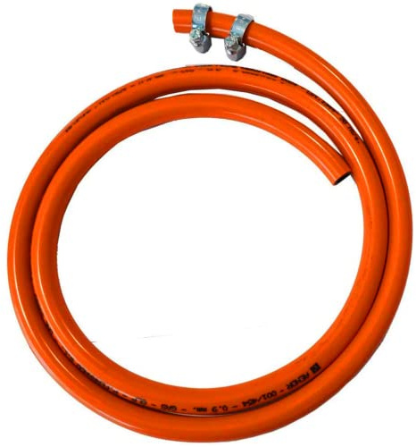 FLASHPRIX Kit Manguera Gas Butano de 2 metros + 2 Abrazaderas incluidas. Flexible y segura. Ideal para cocinas, estufas, calentadores