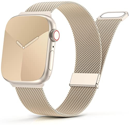 Metallarmband, kompatibelt med Apple Watch-armband, 40 mm, 41 mm, 38 mm, 42 mm, 44 mm, 45 mm, 46 mm, 49 mm, magnetiskt metallarmband för iWatch serie 10, 9, 8, 7, 6, 5, 4, 3, 2, 1, SE, Ultra, för