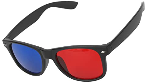 Lunettes de Jeu 3D, Facile à Transporter Rouge Bleu Longue Durée en Plastique Noir Lunettes de Visualisation 3D Large compatibilité pour l'évaluation d'image