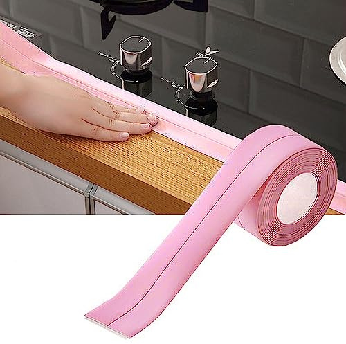 Dichtungsstreifen, Selbstklebend, Wasserdichtes PVC-Dichtungsband, Dekoratives Dichtungsband für Badezimmer, Toilette, Wanne, Küchenarbeitsplatte (Rosa.)