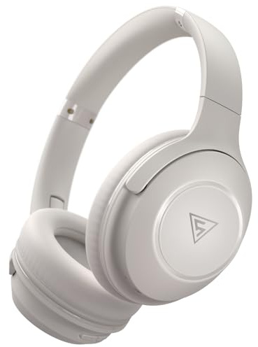 DOQAUS Over ear-hörlurar med bluetooth, 70 timmars speltid, trådlösa Bluetooth-hörlurar med 3 EQ-lägen, HiFi-stereo, vikbara, trådlösa Bluetooth 5.3-hörlurar för resor/kontor/mobiltelefon/PC, ljusgråa