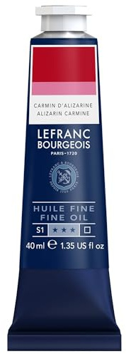 Lefranc Bourgeois - Pintura al óleo fina de calidad, resistente a la luz y de consistencia uniforme, tubo de 40 ml, ideal para lienzos y tableros de pintura, Carmin Alizarina