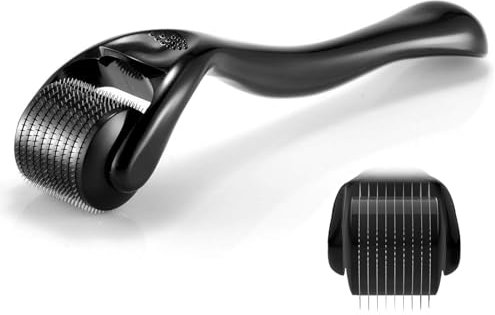 Zynxel Derma Roller 0,5 mm,Dermaroller Cheveux,Roller Micro Aiguille pour Stimule Repousse Pousse Cheveux et Barbe