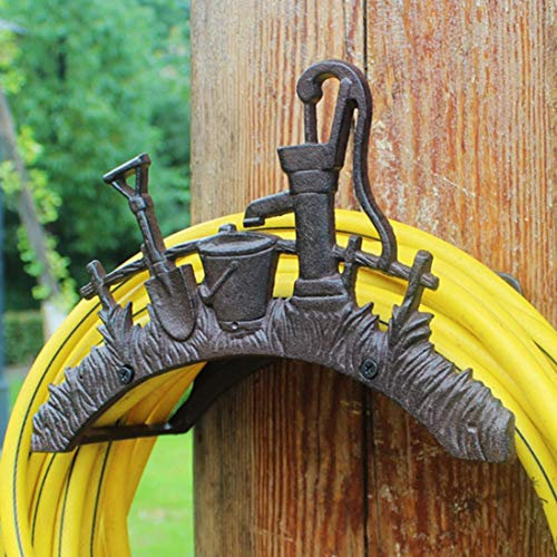 Robuster Gartenschlauchhalter zur Wandmontage, Metall-Schlauchständer für Wasserschlauchaufhänger, Schlauchablage und Schlauchtrommel, Gusseisen-Wandaufhängung, Organizer für den Außenbereich