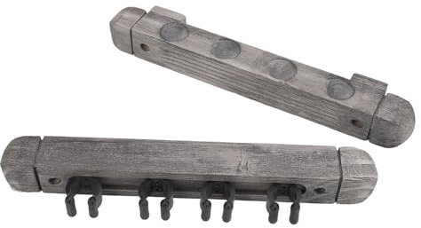 Fockety Queue-Rack aus Holz, Robuster, an der Wand Montierter Queue-Halter, Bietet Platz für 4 Queues, Aufbewahrungslösung für Pool-Queues, Gebürstete Oberfläche für Optimalen