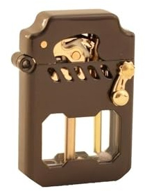 Briquet à kérosène en métal à l'ancienne, briquet à allumage par transmission à culbuteur, briquet à kérosène rechargeable, avec fenêtre d'observation du carburant, adapté à la nature sauvage, aux voy