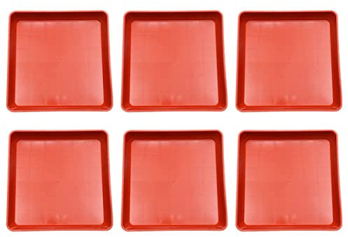POPETPOP 6stücke Kunststoff Blumentopf Tablett Untersetzer Für Pflanzentöpfe Sukkulententopf Tablett Blumentopfzubehör Mit Wasserablauf