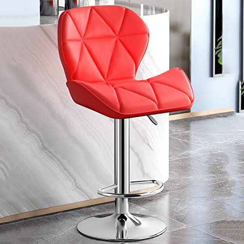 RNNYWDRQ Reception Cassiere Sedia Girevole Studente Sala Studio Sgabello con Schienale rialzato e Poggiapiedi ad Arco a Mezzaluna, Regola 60-80 cm (Colore: Rosso)