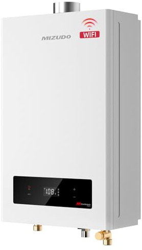 MIZUDO Tankless Water Heater Propane, Indoor or Outdoor Convertible Installation, Max 5.1 GPM 120,000 BTU, WiFi&APP Control CSA Certified for Large Families Whole House, GEN 3