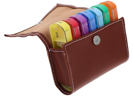 FRCOLOR Portapillole in Plastica PP, Forma a Portafoglio, 28 Scomparti