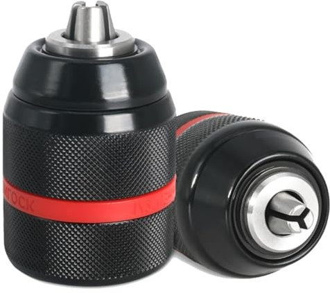 Crumye 2 Pcs Keyless Drill Chuck, 1/2-20UNF Mount 2-13mm Hand Drill Adapter Self-Tighten Universal Manual Keyless Chuck ﻿