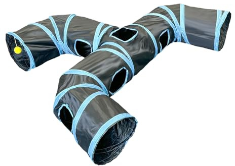 Tunnel für Katzen, interaktives Versteckspielzeug, Faltbarer -Tunnel, weiches, stabiles Design, Spaß und Bewegung für den Innenbereich, für Kätzchen, Kaninchen, Welpen, Größe 130 x 100 cm