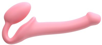 Strap-on-me Strapless Strap-On Non-Vibrating, Ergonomic, Flexible Dildo with Memory Foam Neck Triple Stimulation Strap-On for Pegging, Solo or Couple Play Waterproof, Harness Optional (Pink, Small)