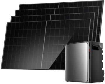 EF EcoFlow Stream Ultra X Batterie 3,84 kWh et 4 Panneaux solaires 500 W | Ports CA Doubles 2300 W, onduleur intégré, Batterie LFP 6000 Cycles, contrôle Intelligent IA，Plug&Play