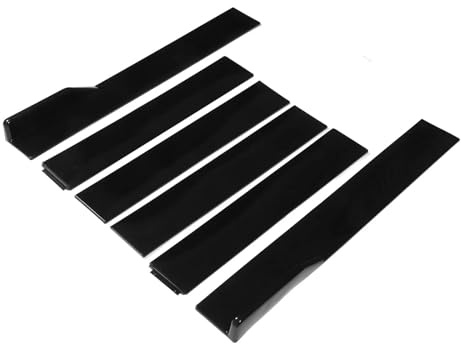 Coche Falda Lateral Faldón Lateral Universal ABS Negro Flexible De Alta Resistencia Antiarañazos para Exterior Parte Inferior para Automóvil 6 Unidades Faldones Laterales