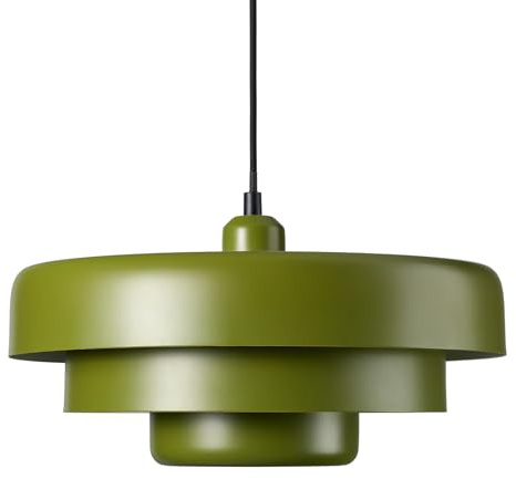 draadwerk® Pendelleuchte Oona | Hängeleuchte aus 3 Metall-Lampenschirmen | Modernes, klares Design | Für Wohnzimmer, Esszimmer, Schlafzimmer (Grün)