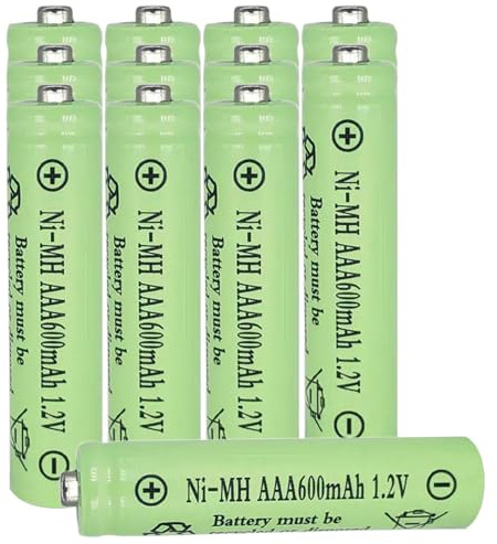 12 Packungen 1.2v AAA 600mAh NI-MH wiederaufladbare Solar Batterien für Solarleuchten Solarlampe (Triple A Größe)