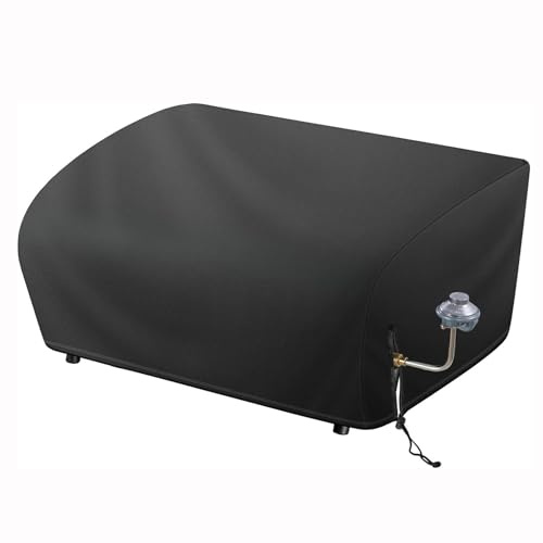 Grillabdeckung, Tischplatte Elektrogrill 210D Oxford wasserdicht Winddicht Reißfestigkeit UV-Beständiges Wetterfest mit Kordelzug Schutzhülle Grillpfannen, Gasherde Tischgrill (Black,22.5x18x12inch)