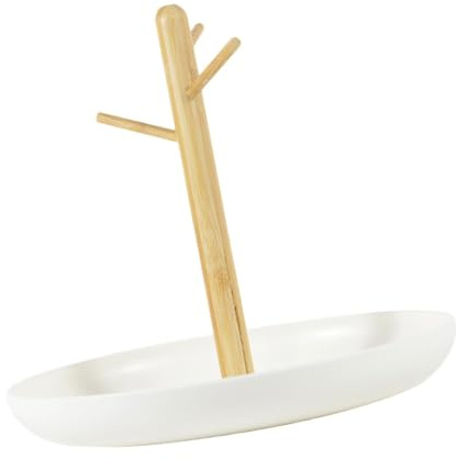 SAFIGLE Vassoio Portachiavi Bianco Design Nordic Organizer da Tavolo Multifunzionale per Gioielli Svuotatasche e Decorazione Casa per Ingresso e Soggiorno