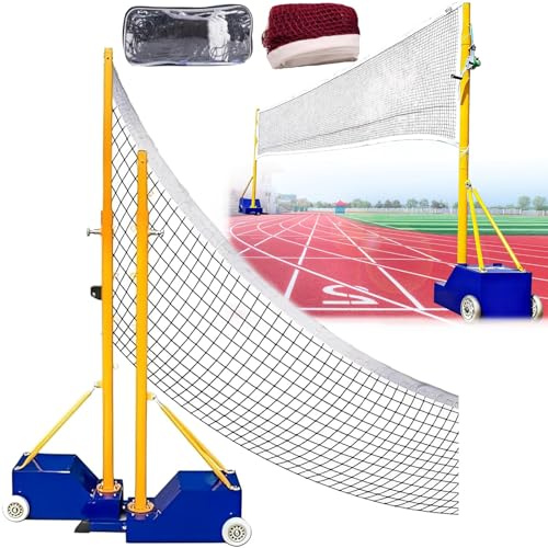 Bärbara Volleybollstänger Med Nät, Volleybollnätset För Inomhus- Eller Utomhusbruk, Kraftigt Volleybollställ Med Höjdjusterbara Träningsstänger, Volleybollnät För Trädgården, Stranden