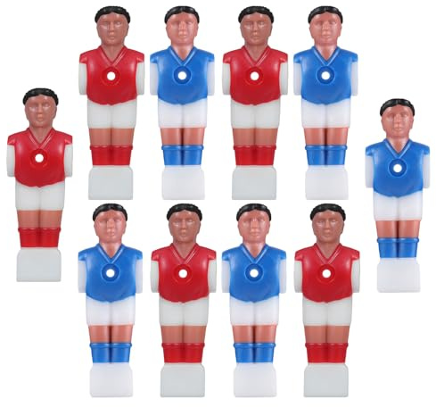 ROMISBABA Figuras de Futbolín de Repuesto 10 Piezas Jugadores de Plástico para Futbolín Accesorios para Mesa de Fútbol de Mesa Colores Rojo y Azul Compatibles Oficina