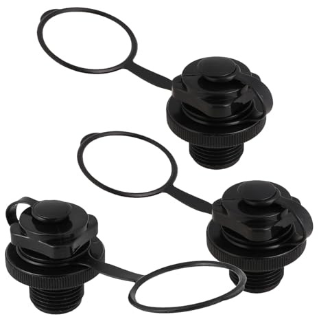 SOIMISS Tapones de Válvula Espiral de Tornillo para Kayak y Bote Inflable Válvula de Repuesto Negra sin Base Pack de 3 Unidades para Colchón de Aire y Piscina Tapón de Aire Antifugas