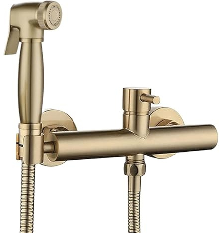Mitigeur de bidet chaud/froid en cuivre brossé doré, robinet de salle de bain, bidet, toilettes, kit de chasse d'eau for femme, montage mural.
