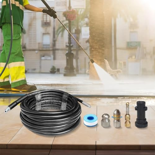 Tuyau de nettoyage haute pression compatible avec les unités Karcher K2 K3 K4 K5 pour un retrait efficace des bouchons et des débris (20 m)