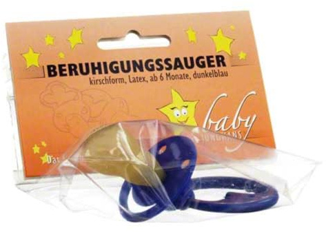 Beruhigungssauger Kirschf. Latex ab 6 M.Dunkelblau