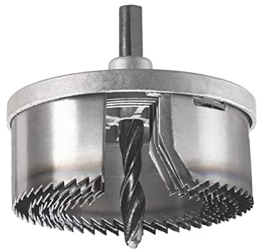 kwb Scie cloche avec 5 couronnes de sciage Ø 60, 67, 74, 81 et 95 mm, longue durée de vie, plaque support en fonte d'aluminium lourde et queue six pans pour une utilisation polyvalente