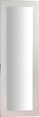 Biscottini Grand Miroir Mural XXL 180x3x60 cm - Miroir Chambre Adulte sur Pied - Miroir Décoration Salon Vintage Blanc