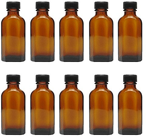 Viva Haushaltswaren Lot de 10 flacons pharmaceutiques en verre marron avec étiquettes de 50 ml Noir