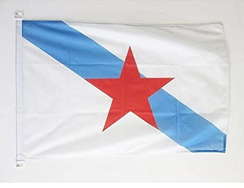 AZ FLAG Bandera de Galicia ESTRELEIRA 90x60cm Uso Exterior - Bandera INDEPENDENTISTA GALLEGA - NACIONALISMO Gallego 60 x 90 cm Anillos