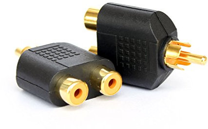 YTIan 2Pcs Audio/vidéo Adaptateur convertisseur RCA Male vers 2 Femelles