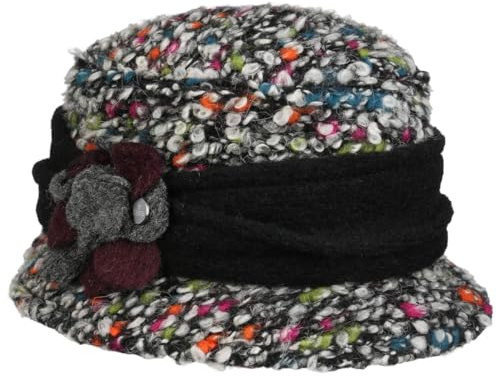 LIERYS Colourtouch Wollhut Damenhut mit Blume Bucket Hat Garniturband aus Filz Made in Italy Damen Herbst Winter